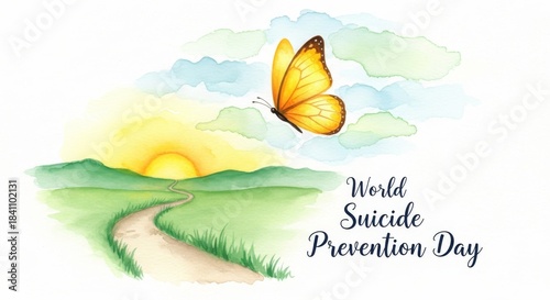World Suicide Prevention Day Celebration with Nature and Butterfly