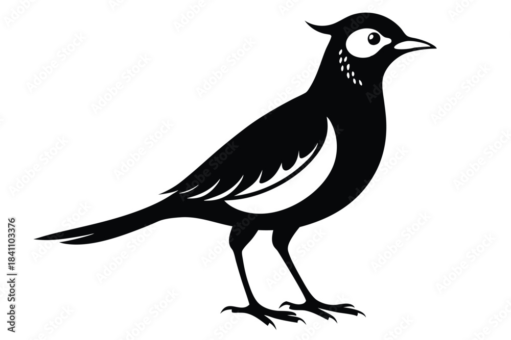 Obraz premium lark silhouette line art vector illustration with a white background