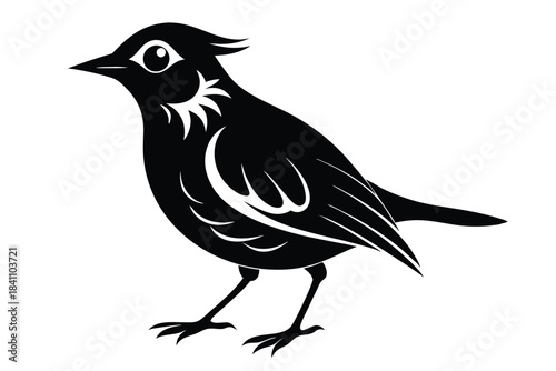 lark silhouette line art vector illustration with a white background