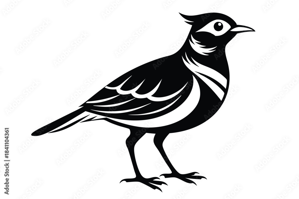 Naklejka premium lark silhouette line art vector illustration with a white background
