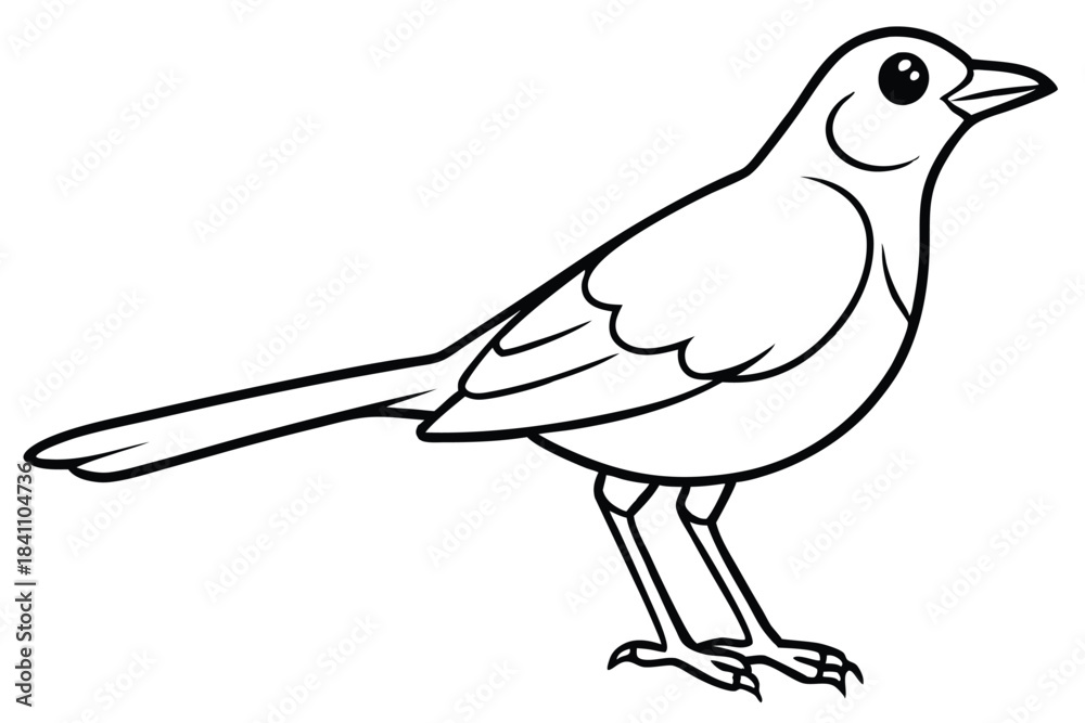 Obraz premium lark silhouette line art vector illustration with a white background