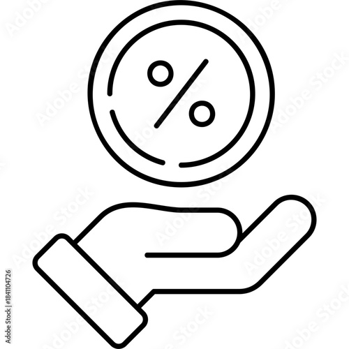 Line Art Rebate Offer Icon