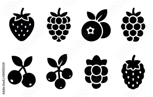 Berries and fruits strawberry raspberry