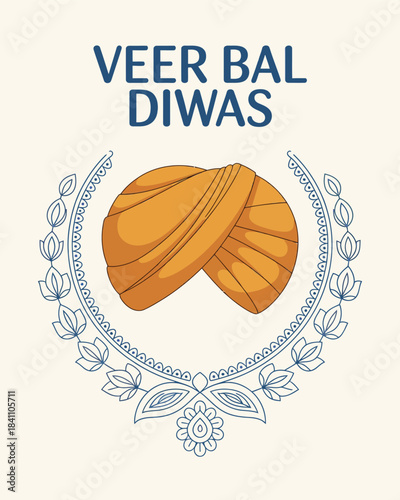 Veer Bal Diwas with Turban Symbol and Elegant Typography