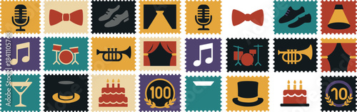 Sammy Davis Jr 100th Birthday Stamps with Music, Performance, and Celebration Elements