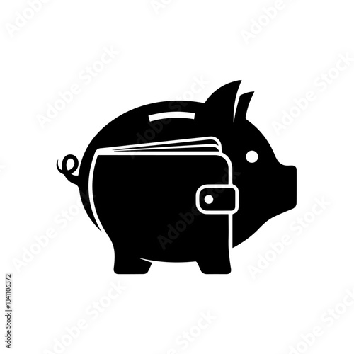 Saving in Piggy Bank: A classic piggy bank paired with a wallet, symbolizing the smart financial investment