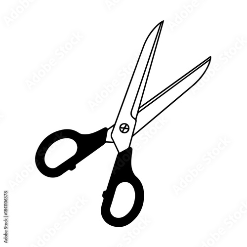 Precise Cut: An isolated pair of scissors, perfectly poised to slice and create, symbolizing the art of precision and the potential of transformation. 