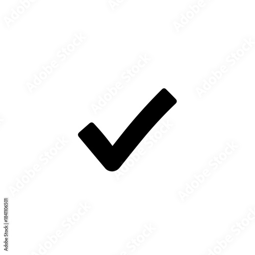 Checkmark of Clarity: A bold black checkmark symbol, standing for affirmation and assurance, on its own ready for graphic application.