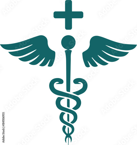 caduceus medical symbol on white background
