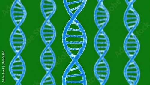Abstract 3D illustration of the DNA double helix structure, a molecular model vital for genetic research in biology and medical science