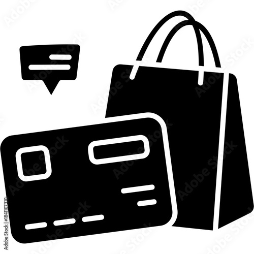 Glyph Solid Store Credit Icon