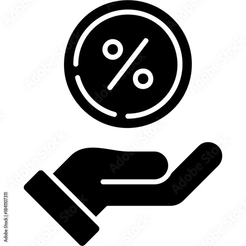 Glyph Solid Rebate Offer Icon