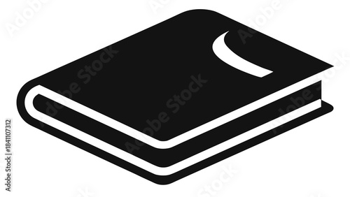 Simple black icon of a closed book