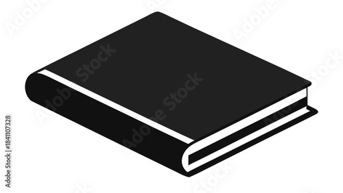 Simple black and white icon of a closed book