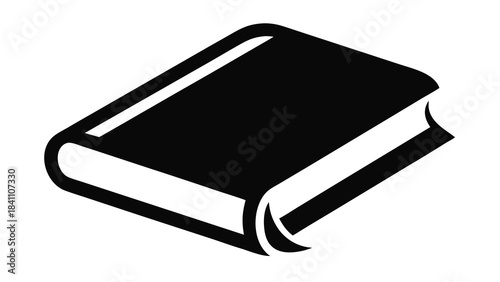 Simple black and white icon of a closed book