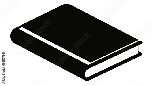 Simple black and white icon of a closed book