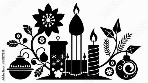 burning candle on a white background