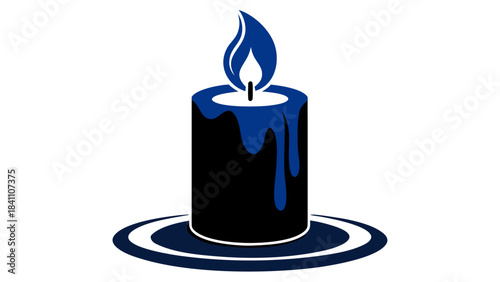 burning candle on a white background