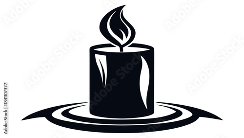 burning candle on a white background