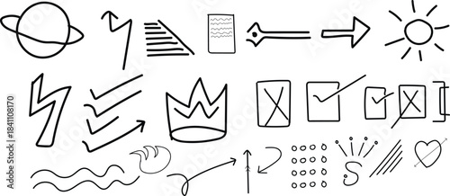 Cute Hand Drawn Design Elements Bundle vector