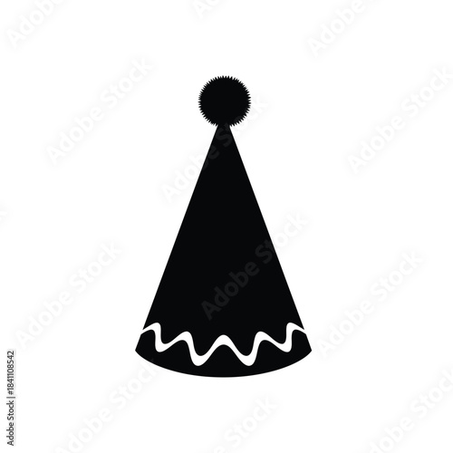 Birthday Party Hat Silhouette Icon Vector