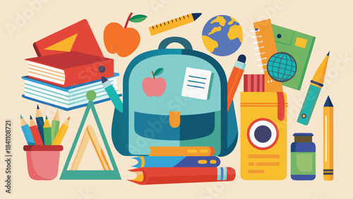 vector illustration of school building