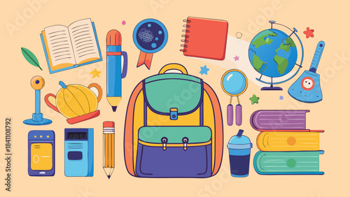 vector illustration of school building