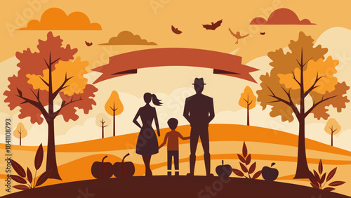 family in autumn park