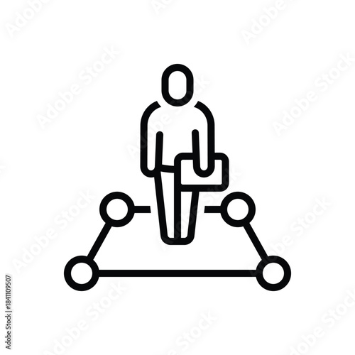 Black line icon for business boundary