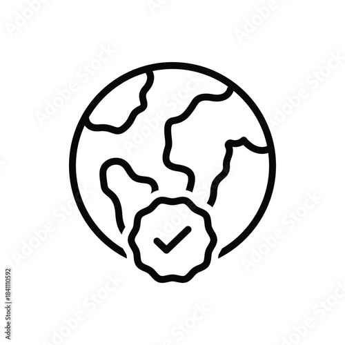 Black line icon for multinational mark