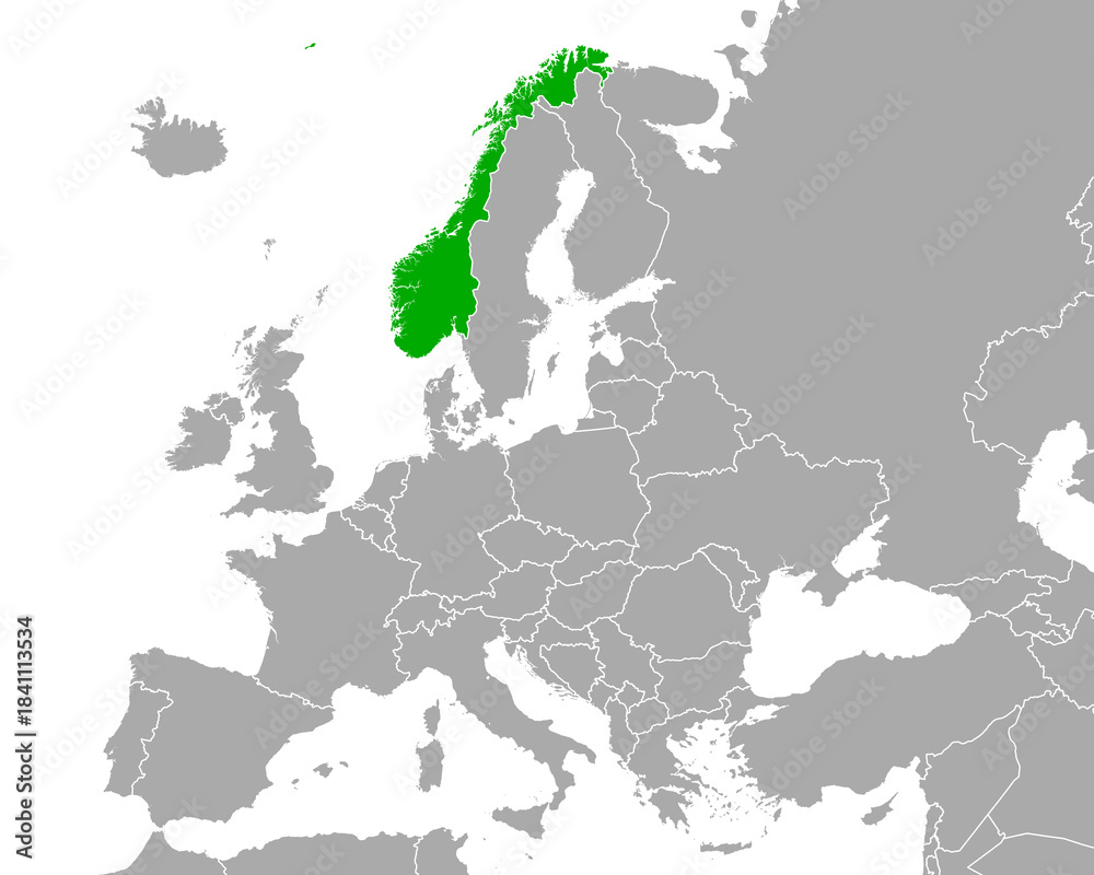 Obraz premium Karte von Norwegen in Europa