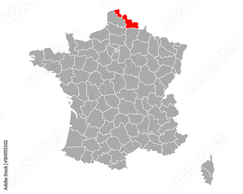 Karte von Nord in Frankreich