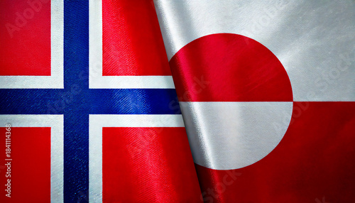 ノルウェーの国旗とグリーンランドの旗(Norway flag & Greenland flag.)
