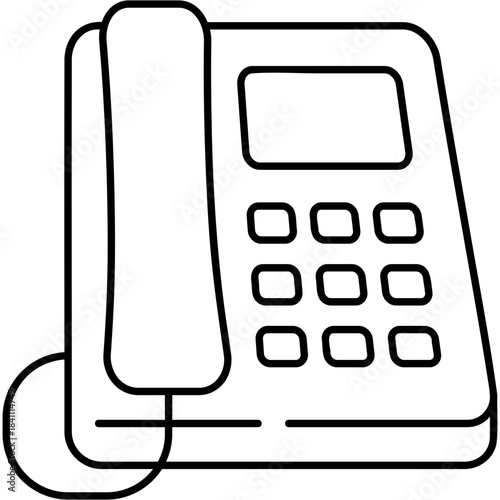Line Art Desk Phone Icon