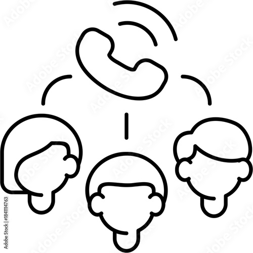 Line Art Conference Call Icon