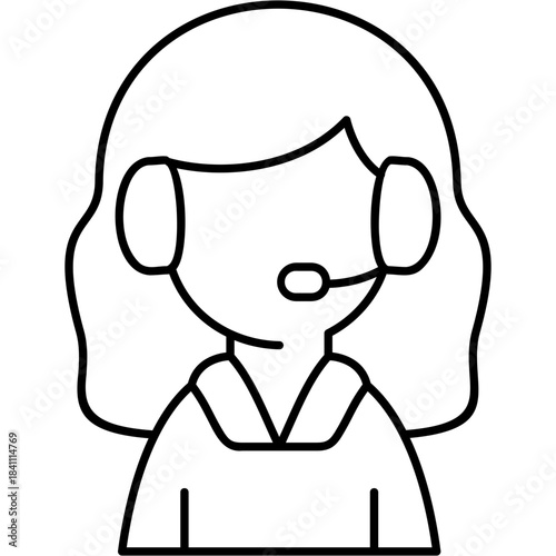 Line Art Call Center Icon