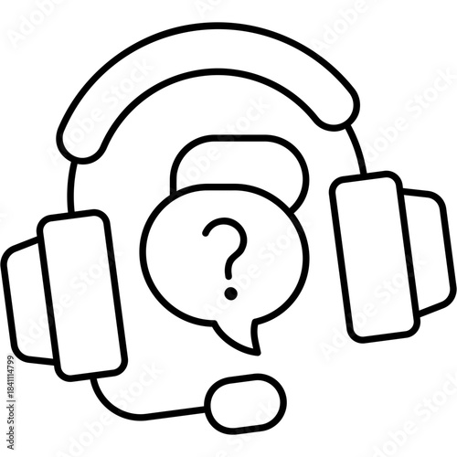 Line Art Customer Support Icon