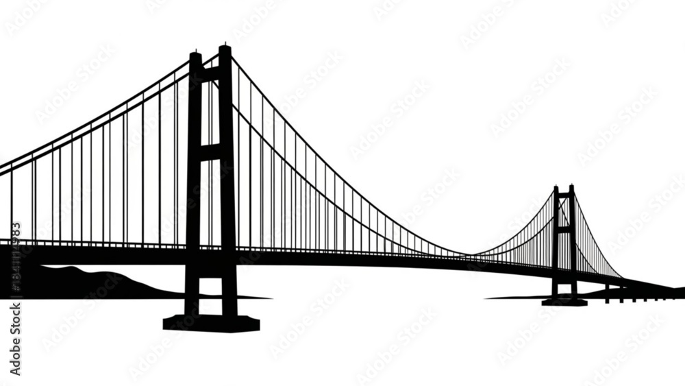 Obraz premium Silhouette of golden gate bridge structure