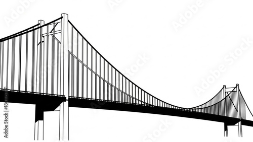 Suspension bridge outline drawing