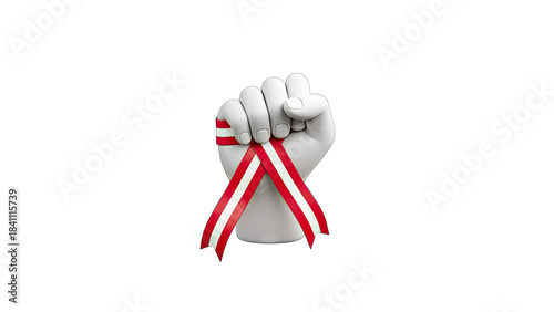 Hand Holding Ribbon - Support and Awareness Concept