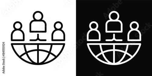 Cultural  Icon White And Black Background Style