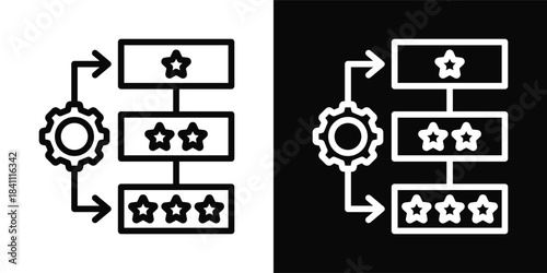 Prioritization Icon White And Black Background Style
