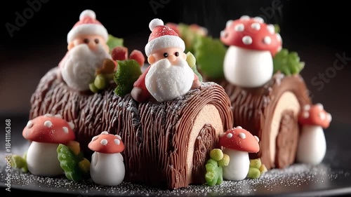 Christmas Limited Edition Heartwarming Yule Log Cake Delightful Presentation