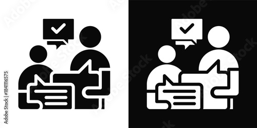 Assertiveness Icon White And Black Background Style