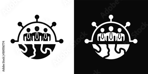 Cultural Sensitivity Icon White And Black Background Style