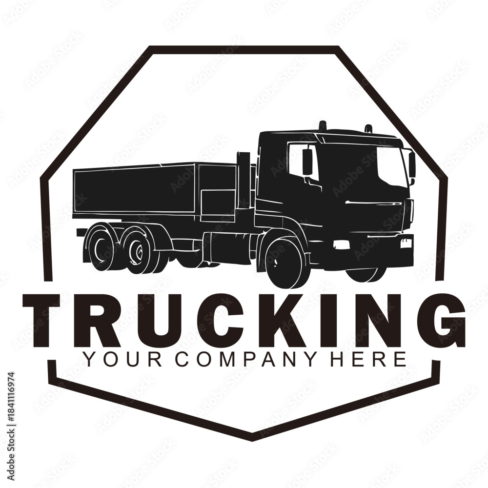 Obraz premium black truck vector logo transportation
