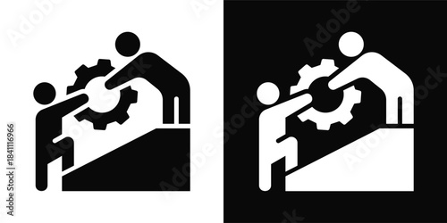 Cohesion Icon White And Black Background Style