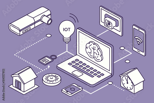Internet of Things Vector Design – Smart Devices Automation and Wireless Connectivity