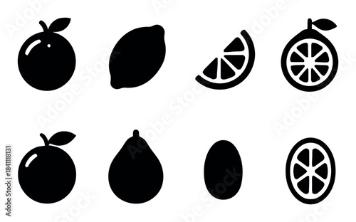 Citrus fruit and berry orange lemon