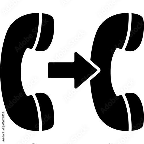 Glyph Solid Call Transfer Icon
